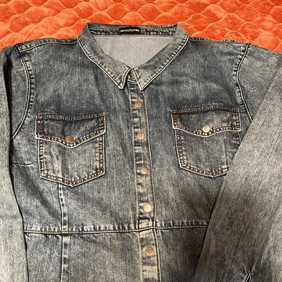 Pretty Little thing plus size denim dress..Only worn once - Picture 3 of 5